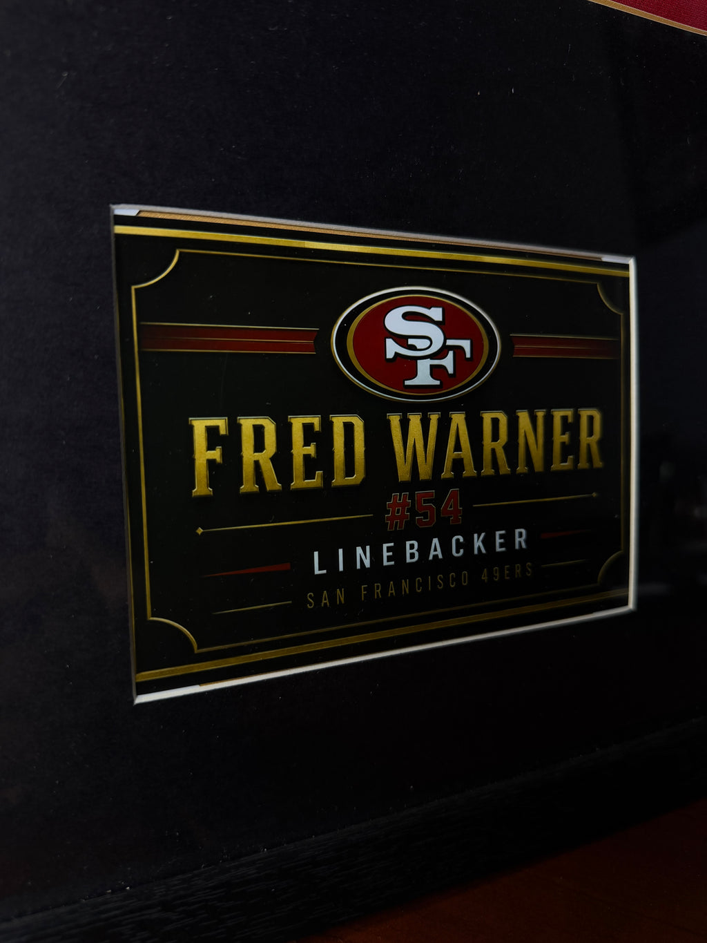 Fred Warner Framed Signed 49ers Jersey - Beckett Authenticated